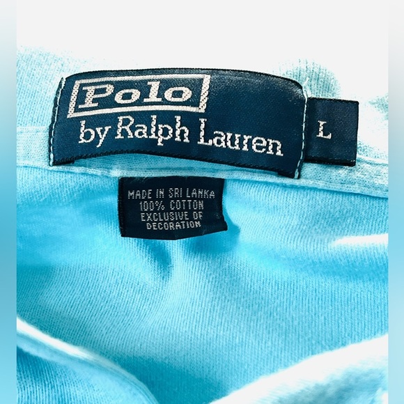 POLO by Ralph Lauren Men’s Classic Fit, Light Blue, Orange Pony Logo, Size Large - Picture 3 of 7